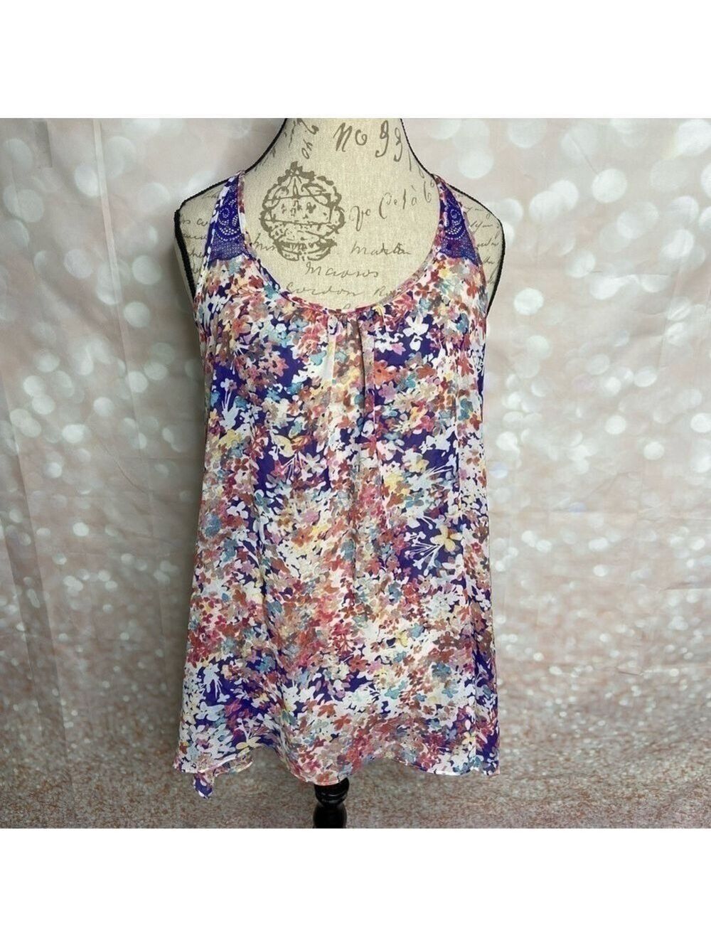 In Bloom Floral Racerback Chemise Size Medium